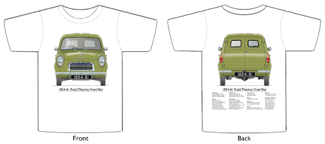 Ford Thames 7cwt Van 1954-61 T-shirt Front & Back